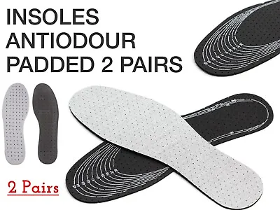 Anti Odour Insoles For Shoes Boots Unisex Insert Ladies & Men CARBON Orthopaedic • £4.23