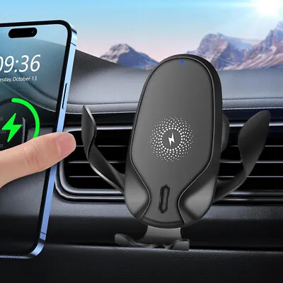 Wireless Car Charger Mount Phone Holder Automatic Clamping Qi Fast Charging 15W • £8.99