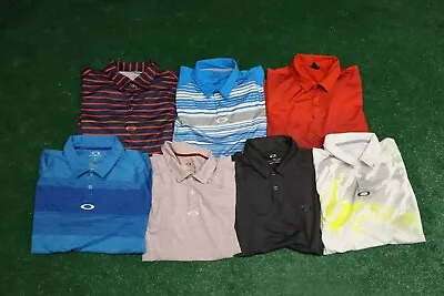 Lot Of 7 Mens Oakley Polo Hydrolix Golf Shirts Size Medium • $149.99