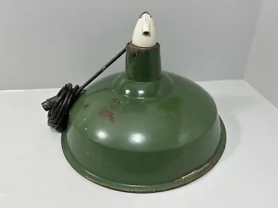 £39.99 • Buy Vintage Industrial Light Lamp Enamel Green 16”