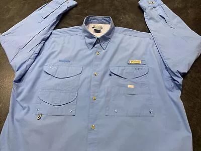 Columbia PFG Cotton Long Sleeve Button Down Shirt XL MetLife • $14.99