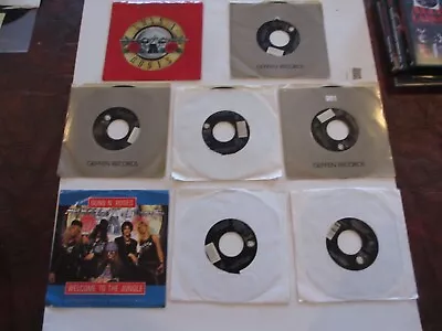 Guns N Roses Lot Of 8 Records 45s- CIVIL WAR - YOU COULD BE MINE - ITS SO EASY+ • $16