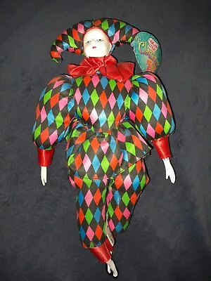 Sugar Loaf Classiques Harlequin Mardi Gras Jester Doll Collectible 17” • $20