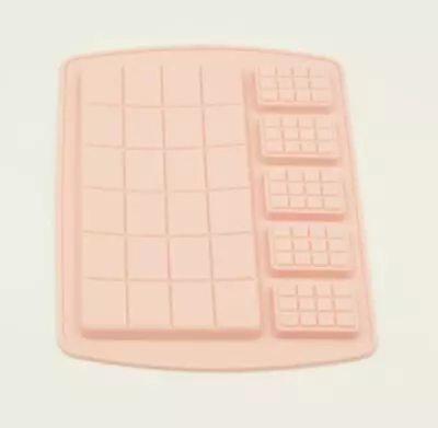 6 Cavity Large & Small Chocolate Bar Mould Non Stick Pink Silicone Tray Bars • £2.80