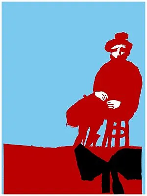 2085 Red Man Seating On Chair Vintage Poster.Animated Home Decorative Art. • $21