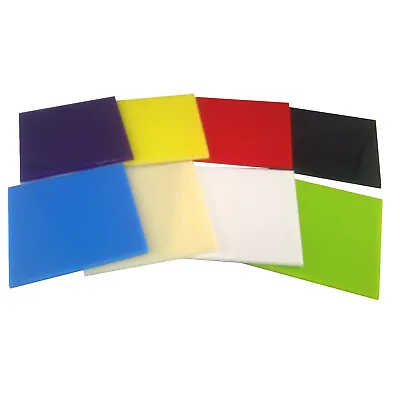 Coloured Perspex® Acrylic Plastic Sheet Craft & Schools / 3mm Thick Pack Of 8  • £7.64