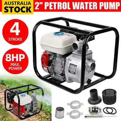 2Inch Water Pump Petrol 8HP 4-Stroke High Flow Pressure Fire Fighting Irrigation • $218.95