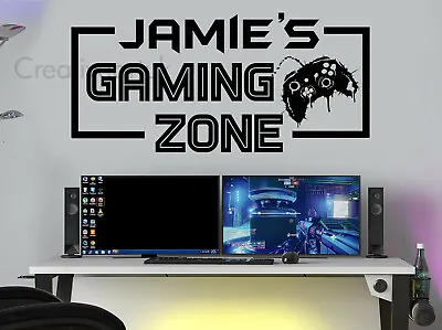 £10.95 • Buy Gaming Zone Personalised Wall Stickers Decals XBOX Gamer Controller Wall Art GZM