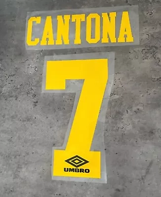 CANTONA #7 1992-1996 Premier League Yellow Nameset Man Utd Football Shirt Print • £8.95