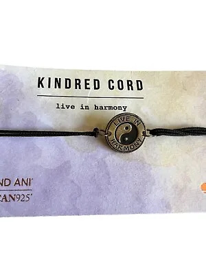 $23.17 • Buy Alex And Ani Kindred Cord Live In Harmony Adjustable Bracelet Brass Black NWT