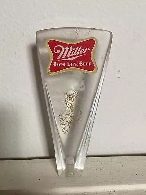 Vintage Miller High Life Clear Acrylic Beer Tap Handle 5 3/4  HOPS Classic • $5