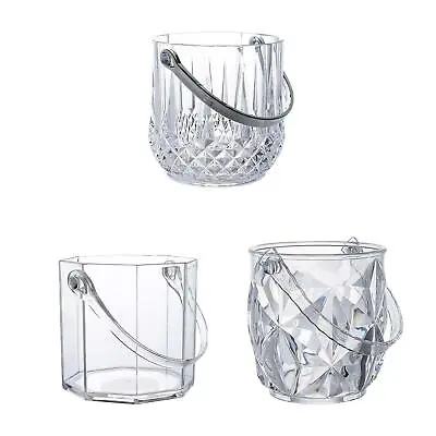 Ice Bucket Clear Ice Container For Freezer Cocktail Bar Party Restaurant • £8.69