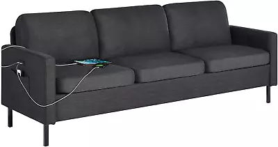 Sofa 3 Seat Couch Mid Century Modern Sofa With 2 USB Couch Easy Assemble • $310.43