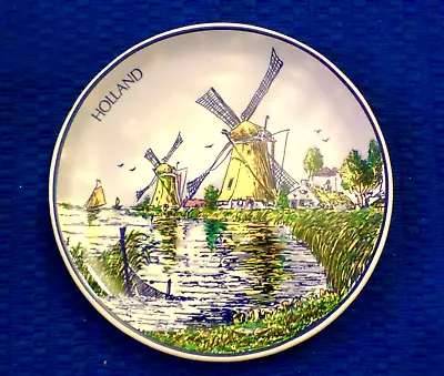 Delft's 380/ P Hand Decorated Crown Logo 7 1/4  Plate Holland Windmills • $14.99