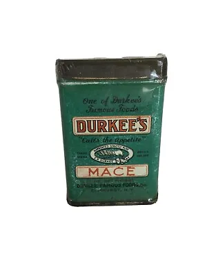 Vintage Durkee's Mace Spice Tin SAMPLE SIZE Durkee Famous Foods Elmhurst NY • $19.95