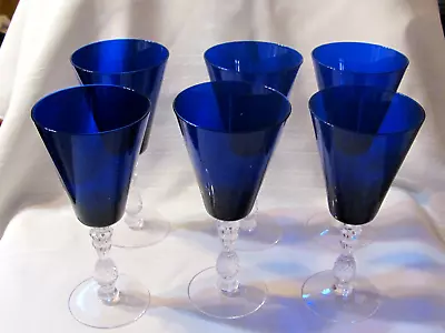 Morgantown Glass Co. Morgantown Cobalt Ritz Blue #8445 9-ounce Tall Water Goblet • $750