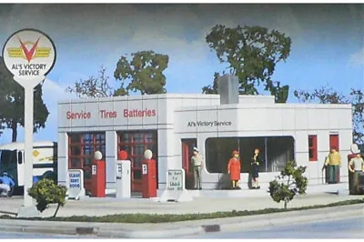 Walthers Cornerstone N Scale Building/Structure Al's Victory Service Gas Station • $27.99