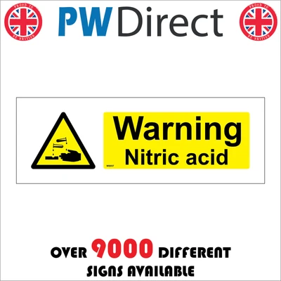 £23.36 • Buy Ws037 Warning Nitric Acid Danger To Health Handle With Care Burn Scald Sign