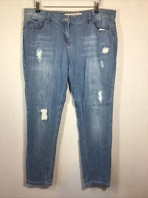 £11.95 • Buy Next Blue Distressed Relaxed Skinny Jeans Size 16