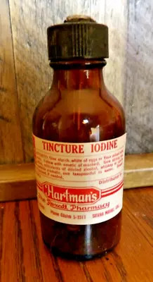 VINTAGE Hand-crafted Bottle-POISON Tincture Iodine W/ Dropper -Approx. 2  Tall • $18