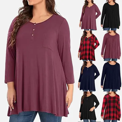 Plus Size 18-28 Women Long Sleeve Tops T-Shirts Ladies Tunic Casual Baggy Blouse • £4.19
