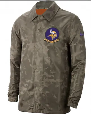 Nike Men’s Minnesota Vikings Salute To Service Snap Lightweight Jacket Large L • $40