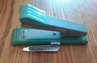 Vintage Bostitch B8 Green And Grey Stapler With Side Staple Remover With Staples • $13