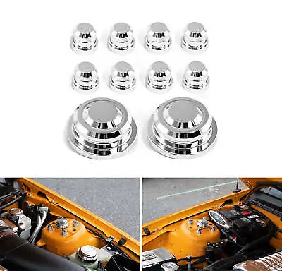 2005-2010 Mustang GT V6 Chrome Engine Strut Tower Caps Covers And Nuts 10pc Set • $46.95