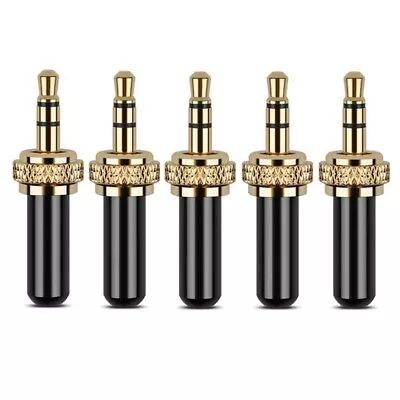 5Pcs 3.5mm Plugs Metal Connector  3.5mm Screw Lock Stereo Jack Plug With M68410 • £7.55