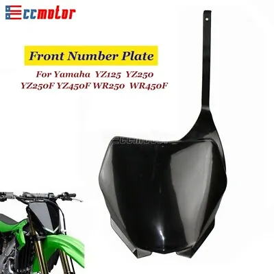 Plastic Front Number Plate Black For Yamaha WR250F WR450F YZ250 YZ125 Dirt Bike • $35.99
