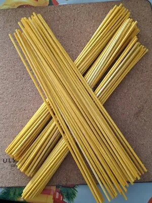 32 Yellow Wooden Dowels - Art & Craft Sticks Approximately 197 Mm X 2mm -New • £3.49