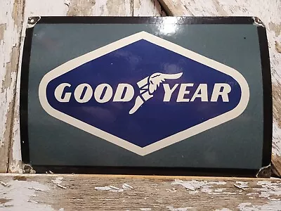 Vintage Goodyear Porcelain Sign Automobile Car Truck Tire Wheel Parts Supplies • $239.46