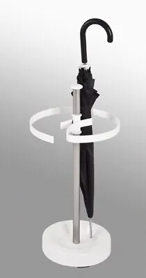 Modern Style Chrome Umbrella Stand. High Gloss White. 26350 • £19.99