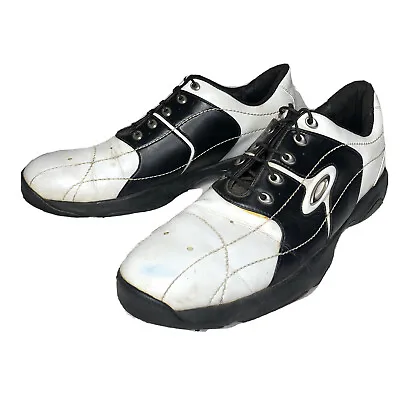 Oakley Golf White Black Leather Rubber Cleat Shoes Mens Size 11 • $19.95