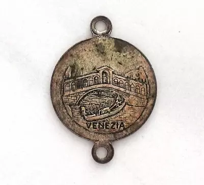 Venezia Charm Vintage Venice Italy Coin Panel Gondola Boat Bridge Lion Silver • $25