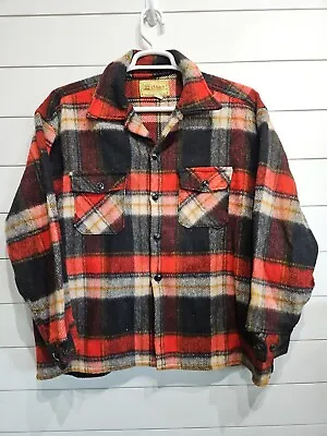 Vtg Melton Wintermaster Wool Mackinaw Jacket Shacket Hunting Plaid Mens XL  • $129.95