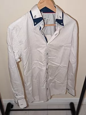 Claudio Lugli Mens White Shirt Evening Wear Size M VGC • £14.99