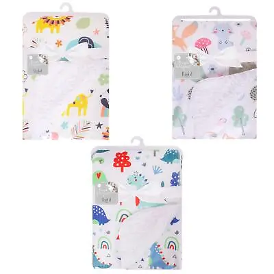 Soft Baby Fleece Blanket Cot Pram Travel Babies Comfort Dinosaur Woodland Jungle • £10.99