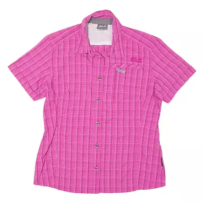 JACK WOLFSKIN Womens Shirt Pink Check L • £20.99