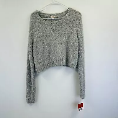 Mossimo Women's Size M Medium Fuzzy Short Pullover Sweater Grey New NWT • $18.99