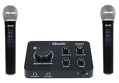 $89.99 • Buy New Hisonic HS223 Digital Smart Home Karaoke Sound Mixer Dual UHF Microphone