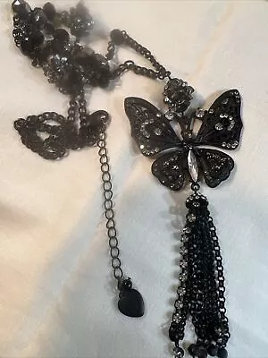 Betsey Johnson Blackout Butterfly Necklace Extremely Rare - 3 • £144.75