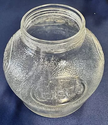  Vintage Hazel Atlas 1 1/4 Quart Clear  Crisco  Textured Jar No Lid 1940-50s • $8.50