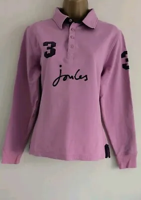 Joules Polo Long Sleeved Purple Velvet Applique Top Size 12 • $16.41