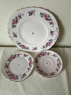 Colclough Pink Cakestand Plates Pre Drilled  • £10