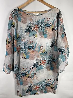 Paul & Joe Women's Size 36 Multicolor Sheer Dolman Dress • $44.99