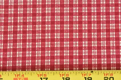 By 1/2 Yd Vintage Red & Tan Plaid Quilt Cotton Country Classics P7989 • $5.25