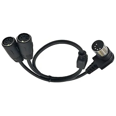 5 PIN MIDI DIN Male Right Angle Plug To 2 Female Socket Y Splitter Adapter Cable • $7.34