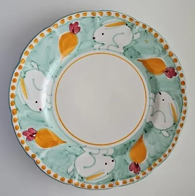 Vietri Solimene Campagna Sul Mare Bunny Rabbit Carrot 11 3/4  Dinner Plate Italy • $35