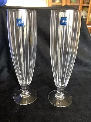 Mikasa CHEERS Beer Pilsner Glasses  Flutes - Set/2 - Vertical Lines 9 7/8 “ • $20